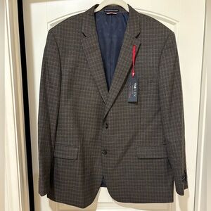 Tommy Hilfiger Men's TH Flex “Trevor” Stretch Sport Coat Brown/Charcoal 48R NWT